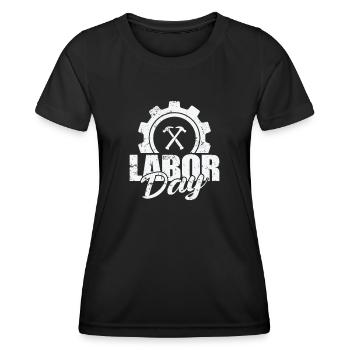 Labor Day in den USA - Frauen Funktions-T-Shirt - Schwarz - Vorne - AI Model Female 172 light (172cm)