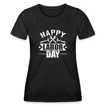 Bonne fête du Travail en septembre - T-shirt sport Femme - noir - Devant - AI Model Female 172 light (172cm)