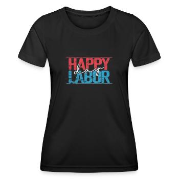 Bonne fête du Travail Travailleurs diligents - T-shirt sport Femme - noir - Devant - AI Model Female 172 light (172cm)