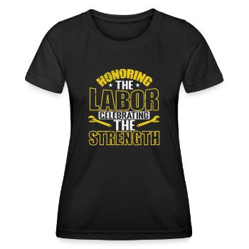 Honorer la fête du Travail Célébrer la force - T-shirt sport Femme - noir - Devant - AI Model Female 172 light (172cm)