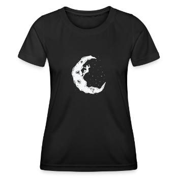 Escalade de bloc en demi-lune - T-shirt sport Femme - noir - Devant - AI Model Female 172 light (172cm)