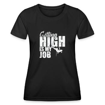 Se défoncer, c’est mon boulot Escalade de bloc - T-shirt sport Femme - noir - Devant - AI Model Female 172 light (172cm)