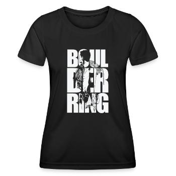 L’escalade de bloc est le meilleur sport - T-shirt sport Femme - noir - Devant - AI Model Female 172 light (172cm)