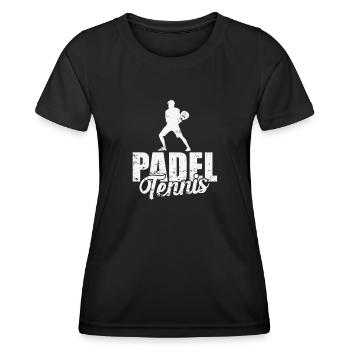 Padel Tennis Teamplay - Frauen Funktions-T-Shirt - Schwarz - Vorne - AI Model Female 172 light (172cm)
