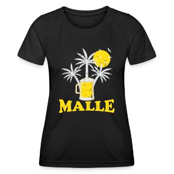 Malle Beach mit Bier und Sonne - Frauen Funktions-T-Shirt - Schwarz - Vorne - AI Model Female 172 light (172cm)
