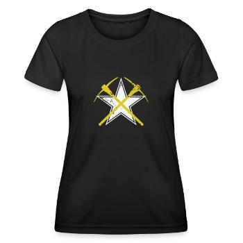 Étoile avec pic minier - T-shirt sport Femme - noir - Devant - AI Model Female 172 light (172cm)