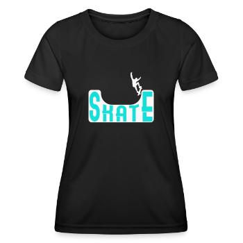 Skate Halfpipe Skateboard - T-shirt sport Femme - noir - Devant - AI Model Female 172 light (172cm)
