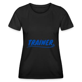 TRAINER football sport gym fitness gift - Women's Functional T-Shirt - black - Front - AI Model Female 172 light (172cm)