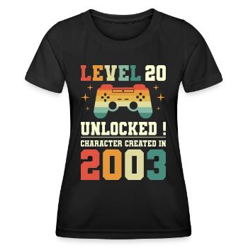 Level 20 Birthday Gamer 20 Years - Women's Functional T-Shirt - black - Front - AI Model Female 172 light (172cm)
