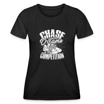 Poursuivez vos rêves, pas la concurrence - Job - T-shirt sport Femme - noir - Devant - AI Model Female 172 light (172cm)