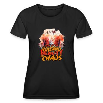 Fureur du volcan, beauté dans le chaos - Volcan - T-shirt sport Femme - noir - Devant - AI Model Female 172 light (172cm)