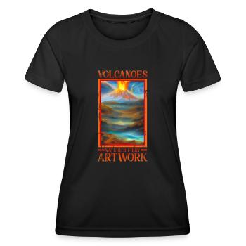 Vulkane: Das feurige Kunstwerk der Natur - Volcano - Frauen Funktions-T-Shirt - Schwarz - Vorne - AI Model Female 172 light (172cm)