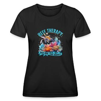 Reef therapy: Dive deep, find serenity - Reef - Women's Functional T-Shirt - black - Front - AI Model Female 172 light (172cm)