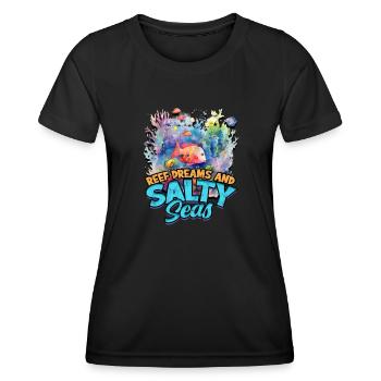 Rêves de récifs et mers salées - Reef - T-shirt sport Femme - noir - Devant - AI Model Female 172 light (172cm)