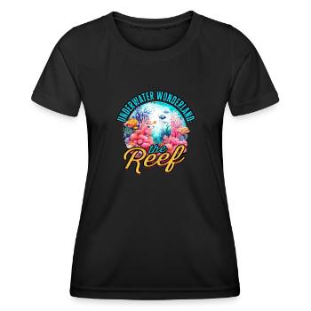 Unterwasser-Wunderland: Das Riff - Reef - Frauen Funktions-T-Shirt - Schwarz - Vorne - AI Model Female 172 light (172cm)