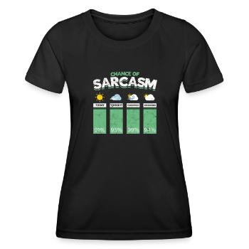 Chance auf Sarkasmus - Prognose - Humor - Frauen Funktions-T-Shirt - Schwarz - Vorne - AI Model Female 172 light (172cm)