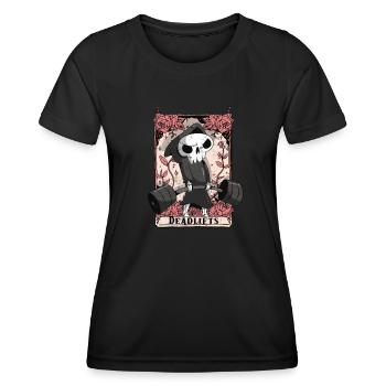 Carte de Tarot DEADLIFTS - Fitness - T-shirt sport Femme - noir - Devant - AI Model Female 172 light (172cm)