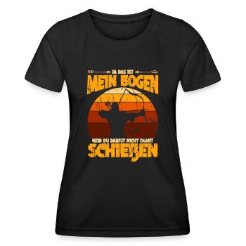 Ja Das Ist Mein Bogen Nein Du Darfst Nicht Damit - Women's Functional T-Shirt - black - Front - AI Model Female 172 light (172cm)