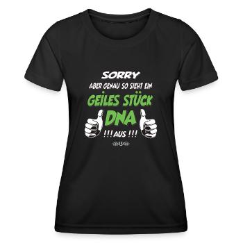so sieht ein geiles Stück DNA aus Geschenk - Frauen Funktions-T-Shirt - Schwarz - Vorne - AI Model Female 172 light (172cm)