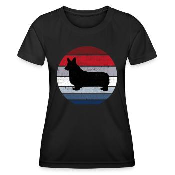 Corgi Breed Dog Queen Retro Animal Witty - Women's Functional T-Shirt - black - Front - AI Model Female 172 light (172cm)