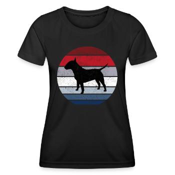Bull Terrier Breed Dog Retro Funny Animal - Women's Functional T-Shirt - black - Front - AI Model Female 172 light (172cm)