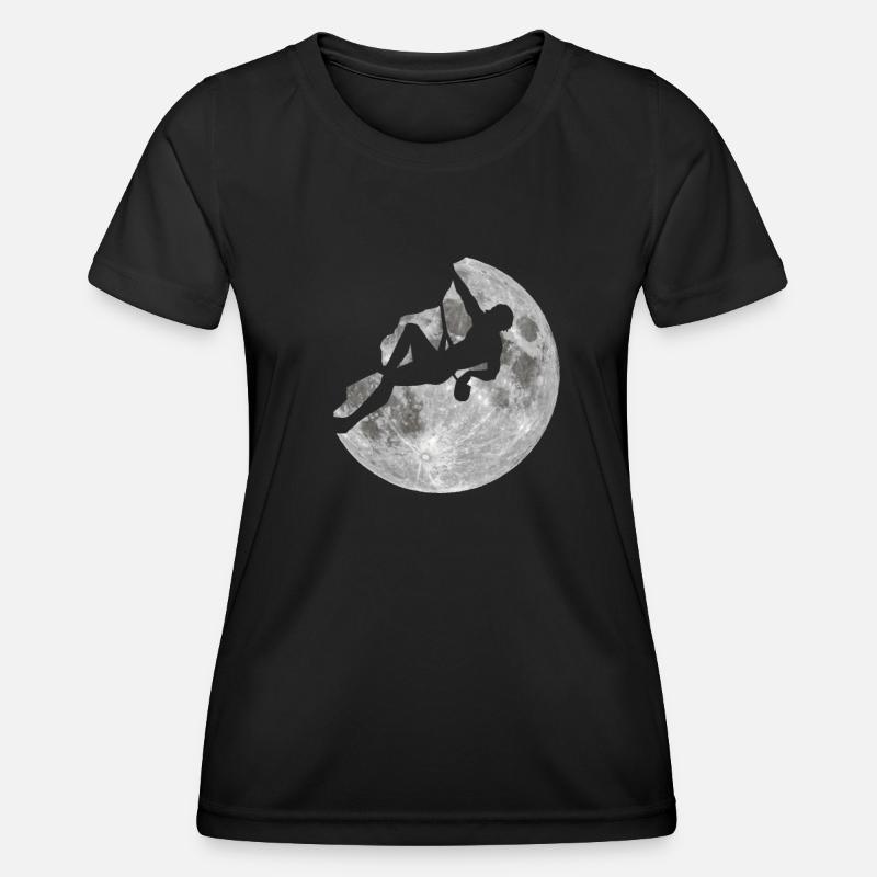 Climbing Moon Rock Climbing - Women's Functional T-Shirt - black