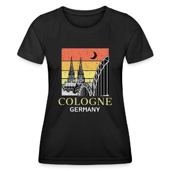 Chemise de la cathédrale de Cologne Cologne - T-shirt sport Femme - noir - Devant - AI Model Female 172 light (172cm)