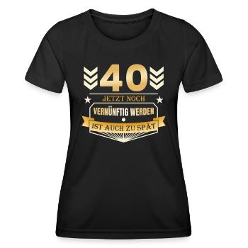 40. Geburtstag - Frauen Funktions-T-Shirt - Schwarz - Vorne - AI Model Female 172 light (172cm)