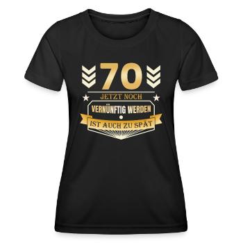 70. Geburtstag - Frauen Funktions-T-Shirt - Schwarz - Vorne - AI Model Female 172 light (172cm)