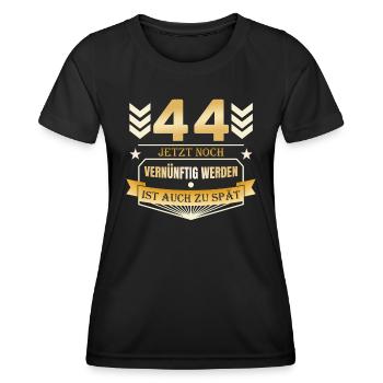 44. Geburtstag - Frauen Funktions-T-Shirt - Schwarz - Vorne - AI Model Female 172 light (172cm)