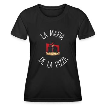 DIE MAFIA der Pizza Geschenkidee Humor - Frauen Funktions-T-Shirt - Schwarz - Vorne - AI Model Female 172 light (172cm)