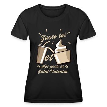 Juste toi et moi pour la Saint-Valentin - T-shirt sport Femme - noir - Devant - AI Model Female 172 light (172cm)