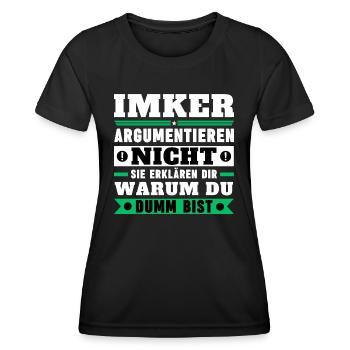 Les apiculteurs ne discutent pas - T-shirt sport Femme - noir - Devant - AI Model Female 172 light (172cm)