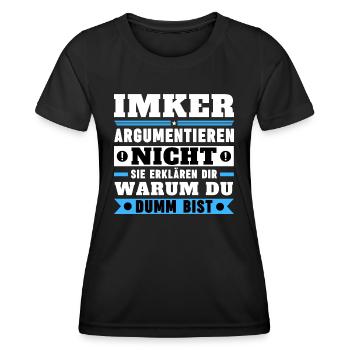 Imker argumentieren nicht - Frauen Funktions-T-Shirt - Schwarz - Vorne - AI Model Female 172 light (172cm)