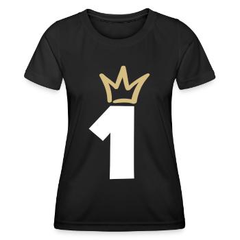 NUMMER EINS 1 Champion Krone - Frauen Funktions-T-Shirt - Schwarz - Vorne - AI Model Female 172 light (172cm)