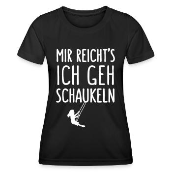 Mir Reichts Ich Geh Schaukeln Spielplatz Motto - Frauen Funktions-T-Shirt - Schwarz - Vorne - AI Model Female 172 light (172cm)
