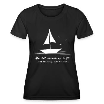 Voilier dérive - T-shirt sport Femme - noir - Devant - AI Model Female 172 light (172cm)