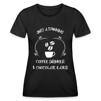 Café, expresso, café et chocolat - T-shirt sport Femme - noir - Devant - AI Model Female 172 light (172cm)