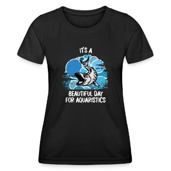 Aquarium Aquarist Fish Ornamental Fish Aquaristics - Women's Functional T-Shirt - black - Front - AI Model Female 172 light (172cm)