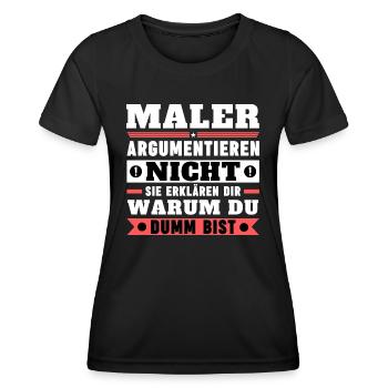 Les peintres ne discutent pas - T-shirt sport Femme - noir - Devant - AI Model Female 172 light (172cm)