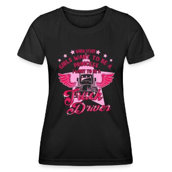 Want To Be Truck Driver For Women Trucker Gift - Frauen Funktions-T-Shirt - Schwarz - Vorne - AI Model Female 172 light (172cm)