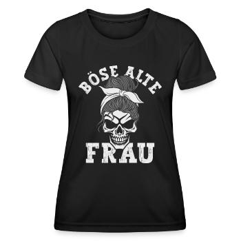 Böse Alte Frau Sarkasmus - Frauen Funktions-T-Shirt - Schwarz - Vorne - AI Model Female 172 light (172cm)