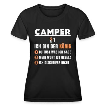 Camper Gift - I'm the King - Women's Functional T-Shirt - black - Front - AI Model Female 172 light (172cm)