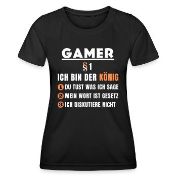 Gamer Gift - I'm the King - Women's Functional T-Shirt - black - Front - AI Model Female 172 light (172cm)