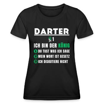 Darter Gift - I'm the King - Women's Functional T-Shirt - black - Front - AI Model Female 172 light (172cm)