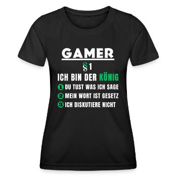 Gamer Gift - I'm the King - Women's Functional T-Shirt - black - Front - AI Model Female 172 light (172cm)