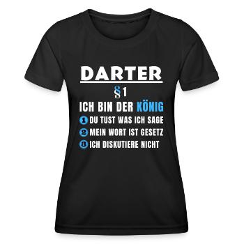 Darter Gift - I'm the King - Women's Functional T-Shirt - black - Front - AI Model Female 172 light (172cm)