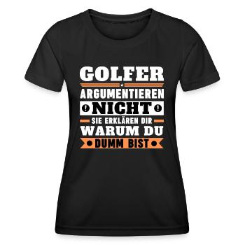 Golfers don't argue - Women's Functional T-Shirt - black - Front - AI Model Female 172 light (172cm)