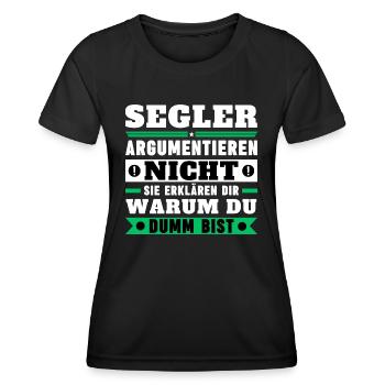 Sailors don't argue - Women's Functional T-Shirt - black - Front - AI Model Female 172 light (172cm)