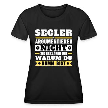 Sailors don't argue - Women's Functional T-Shirt - black - Front - AI Model Female 172 light (172cm)